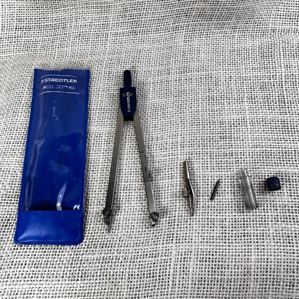 Staedtler 559‎ 11 WP Arco Compass Set Drafting Tool w/ Case Lead Holder Italy